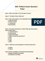 CUET PG 2024 Political Science Question Paper