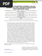 Variation in Mesopredator Abundance and Nest Predation Rate of The Endangered Strange-Tailed Tyrant (Alectrurus Risora)