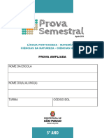 Prova Semestral 2018 2º Semestre 5º Ano Ampliada Compressed