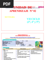 Unidad de Aprendizaje #02 - Vii Ciclo - Sec - 2024