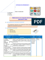 D3 A1 SESION CT. Elaboramos Una Maqueta Del Sistema Planetario Solar.