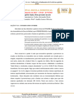 4ºtrimestre de 2023 - Juvenis - Lição 10 - Conservando o Poder - Prof . Amélia Lemos Oliveira