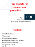 Regulatory Aspects For Sunsceen and Sun Protection - Divya