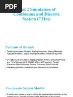 Simulation of Continuous and Discrete System