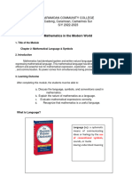 Module 2.1-Mathematics in The Modern World (Expression Vs Sentence) - 1