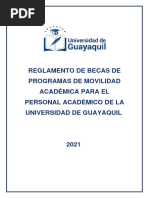 Reglamento de Becas de Programas de Movilidad Académica para El Personal Académico de La Universidad de Guayaquil 2021