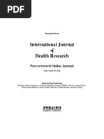 International Journal Health Research: of of of of