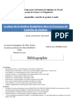 La Place de La Gestion Budgétaire Dans Le Controle de Gestion