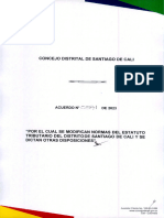 Acuerdo 0571 de 2023 Se Modifican Normas Del Estatuto Tributario de Santiago de Cali