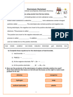 Electrolysis Worksheet