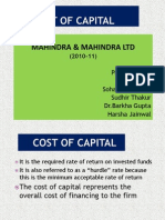 Cost of Capital Mahindra - Sohanji - Final