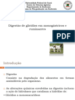 Digestão de Glicídios em Monogástricos e Ruminantes