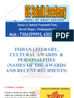 GK 22 Indian Literary and Cultural Awards and Personalities