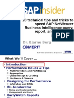 20 Technical Tips and Tricks To Speed Sap Netweaver Business Intelligence Query, Report, and Dashboard Performance