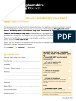 Disabled Persons Concessionary Bus Pass Application Form