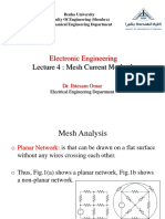 Electronic Engineering: Lecture 4: Mesh Current Method