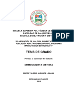 Tesis de Grado: Escuela Superior Politécnica de Chimborazo Facultad de Salud Pública Escuela de Nutrición Y Dietética