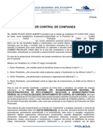 Acta de Control de Confianza: Yo, VARAS PILOZO JESUS ALBERTO Portador/a de La Cédula de Ciudadanía #0150217636, Mayor