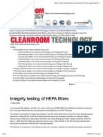 Integrity Testing of HEPA Filters