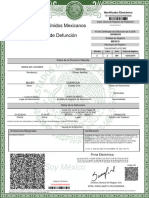 Estados Unidos Mexicanos Acta de Defunción: Identificador Electrónico