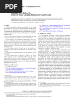 Color of Clear Liquids (Platinum-Cobalt Scale) : Standard Test Method For