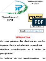 0 Prepa-Reactions Acide Base Et de Precipitation - Usp 2022-2023 - Etudiants