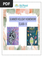 X Summer Holiday Homework