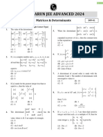 Varun Jee Advance D 2024: Matrices & Determinants