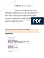 Physics Project Class 10 Magnetic Effect of Electric Current Class Notes