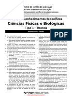 Prova Conhecimento Específicos - FGV - Ciências Físicas e Biológicas