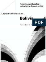 Baptista Gumucio, Mariano - La Política Cultural en Bolivia