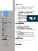 CV Format For Job