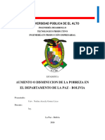 Proyecto de Pobreza en La Ciudad de La Paz - Estadistica