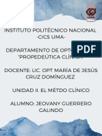 INSTITUTO POLITÉCNICO NACIONAL -CICS UMA- DEPARTAMENTO DE OPTOMETRÍA “PROPEDEÚTICA CLÍNICA” DOCENTE UNIDAD Ii. Medios acuosos refringentes (aparato lagrimal, humor acuoso y vítreo) ALUMNO JEOVANY GUERRERO GALINDO