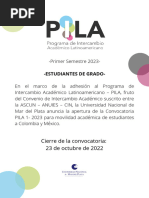 Convocatoria PILA ESTUDIANTE 1-2023