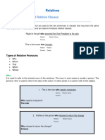 Relative Pronouns and Relative Clauses