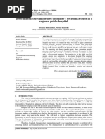 Determinat Factors Influenced Consumer's Decision: A Study in A Regional Public Hospital