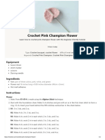 Crochet Pink Champion Flower - Hookok