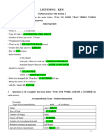 IETLS 6.5 Further Practice Section 1 KEY