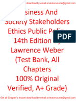 Test Bank For Business and Society Stakeholders Ethics Public Policy 14th Edition by Lawrence Weber