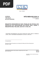 Nte Inen Iso 9241-4 2014 Oficina (PVD) - Parte 4 Requisitos Del Teclado.