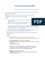 Fiche HLP Terminal Chapitre 2 Les Expressions de La Sensibilité