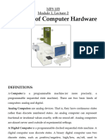 2.basics of Computer Hardware-Lecture 2, Module 1, MFS-105