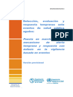 Detección, Evaluación y Respuesta Tempranas Ante Eventos de Salud Pública Agudos Alerta Temprana y Vigilancia