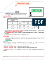 Mouvement Et Repos Resume de Cours 1