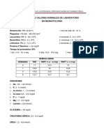 Datos Normales de Laboratorio en Neonatología