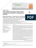 Pulse Oximetry Screening To Detect Critical Congenital Heart Diseases in Asymptomatic Neonates