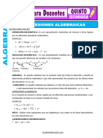 Expesiones Algebraicas para Quinto de Secundaria