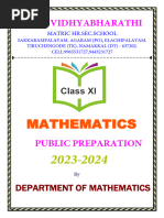 Xi Maths Public Preparation 2023 2024