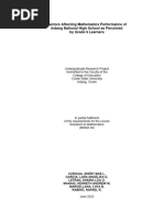 Factors Affecting Mathematics Performance of Indang National High School Perceived by Grade 9 Learners - SLOLetran - TED